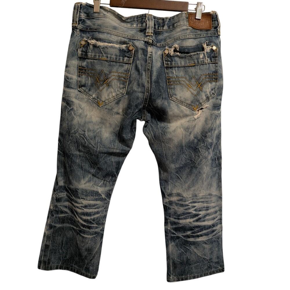 AFFLICTION Gage jeans men's 33 Acid Wash Destroyed Distressed Denim Straight fit